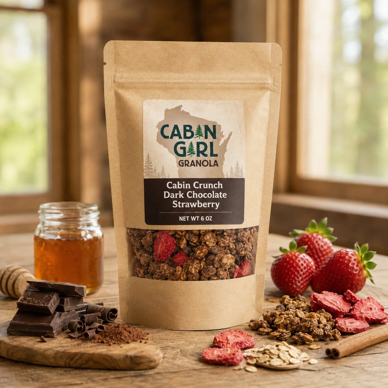 Cabin Crunch Dark Chocolate Strawberry Granola