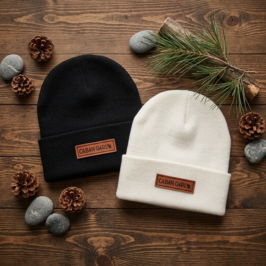 Cabin Girl™ Leather Patch Beanie
